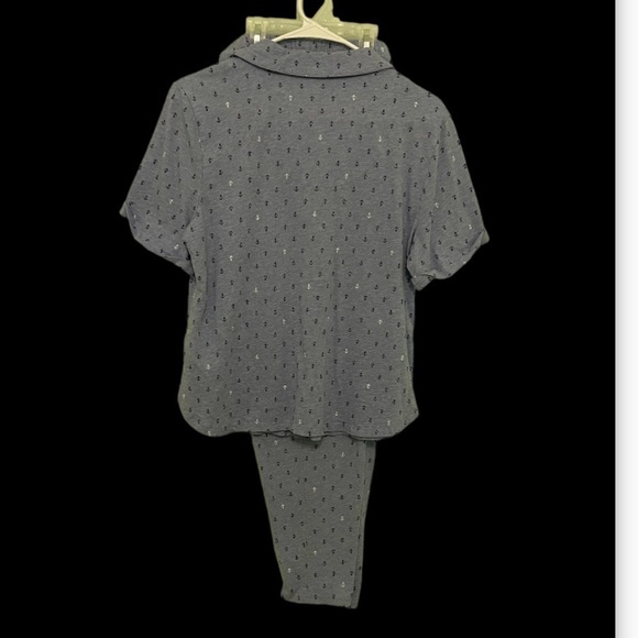 Nautica button up Pajamas size M one pocket bottom has stetch waist - Picture 8 of 12